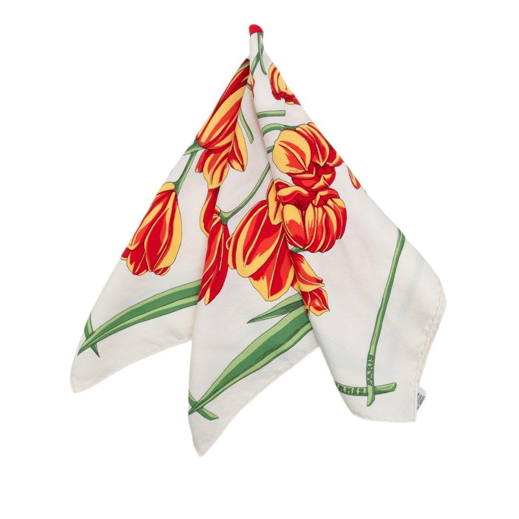 Hermès Tulipomanie Silk Pocket Scarf 45