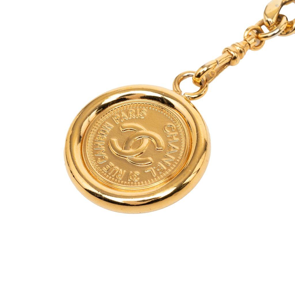 Chanel CC Gold Plated Leather Woven Chain Triple Medallion Belt