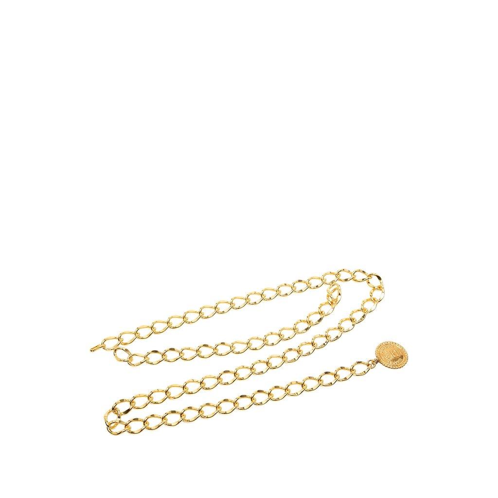 Chanel Gold Plated Rue Cambon Medallion Chain Link Belt