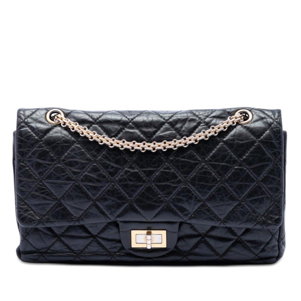 Chanel إصدار جديد من جلد العجل المبطن والمعتق 2.55 ذو غطاء مزدوج 227