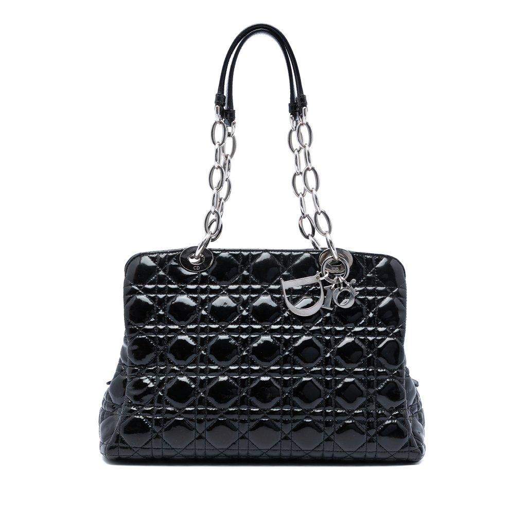 Dior Medium Patent Cannage Lady Dior Soft Shopping Tote