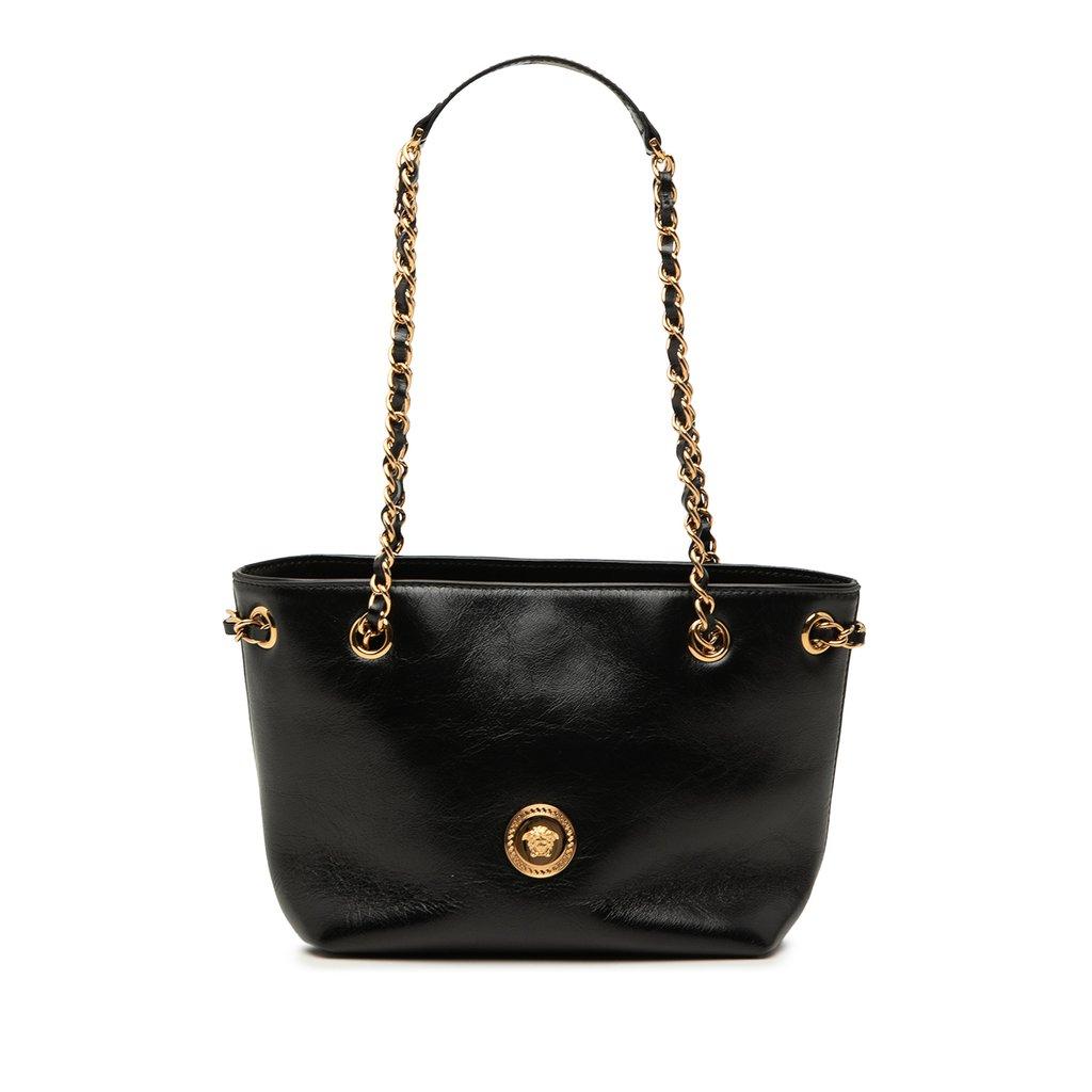 Versace Leather La Medusa Shoulder Bag