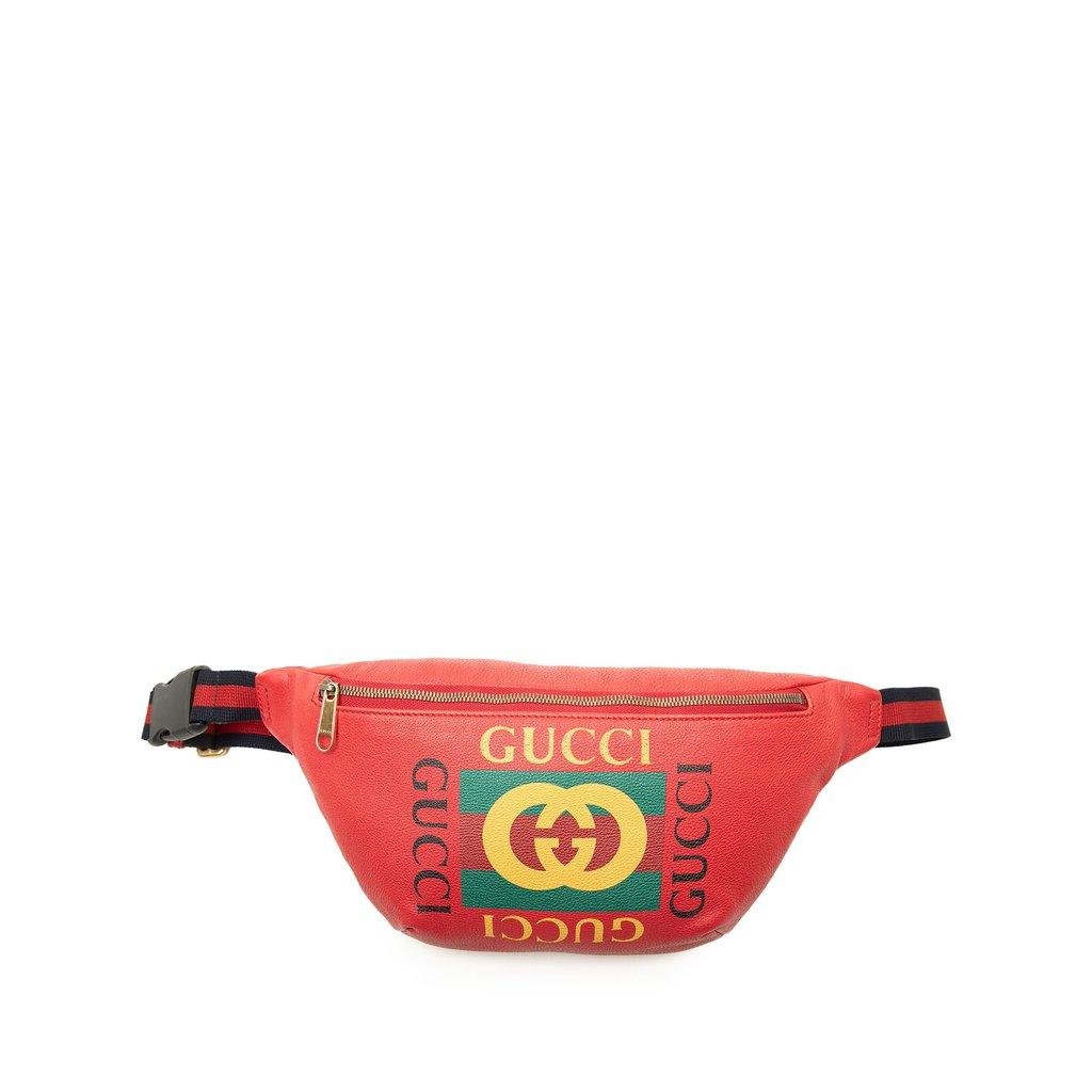 Gucci Grained Calfskin Logo Belt Bag