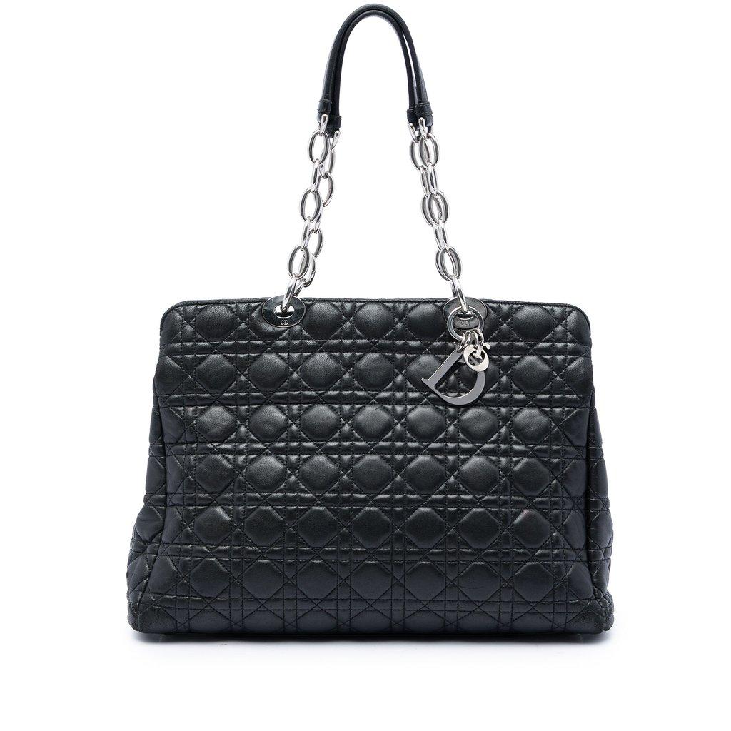 Dior Large Lambskin Cannage Soft Zipped Lady Dior Shopping Tote
