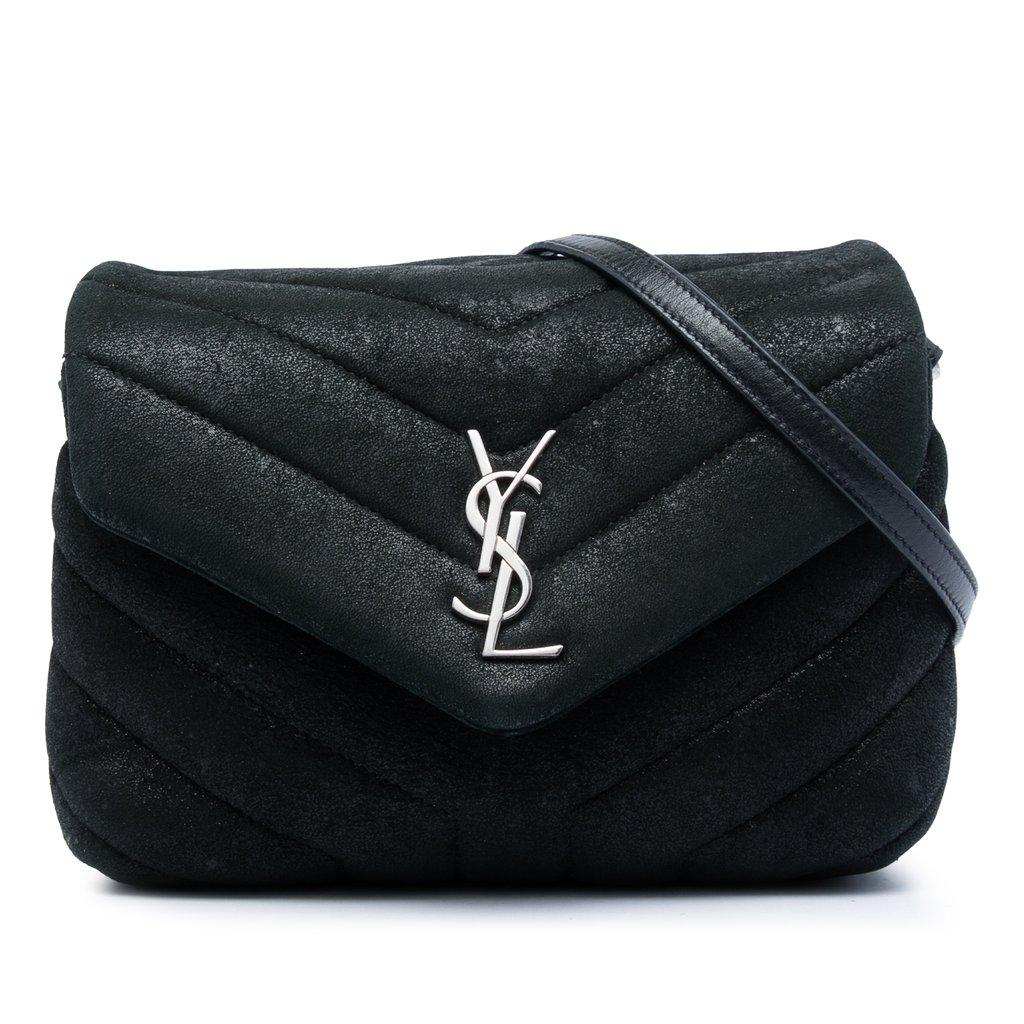 Saint Laurent Toy Matelasse Glitter Suede Monogram LouLou Crossbody