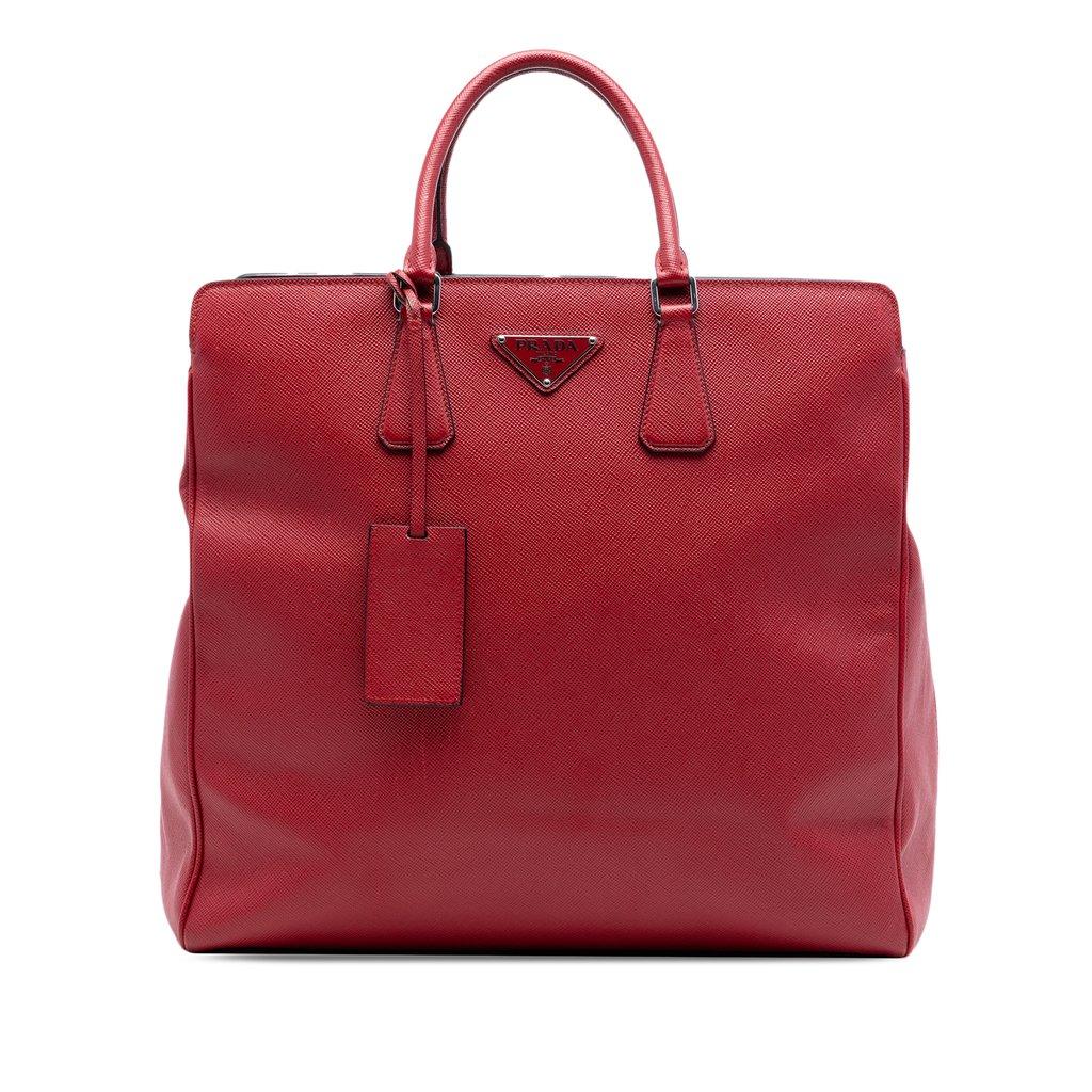 Prada Saffiano Lux Double Handle Shopping Tote