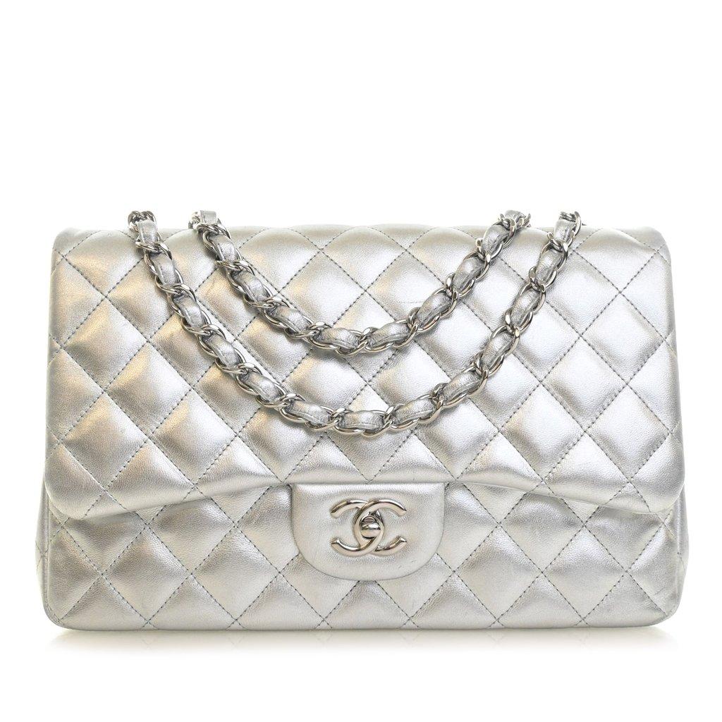 Chanel Jumbo Classic Metallic Lambskin Single Flap