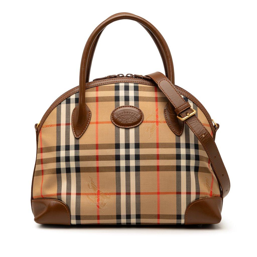 Burberry Haymarket Check Canvas Dome Satchel