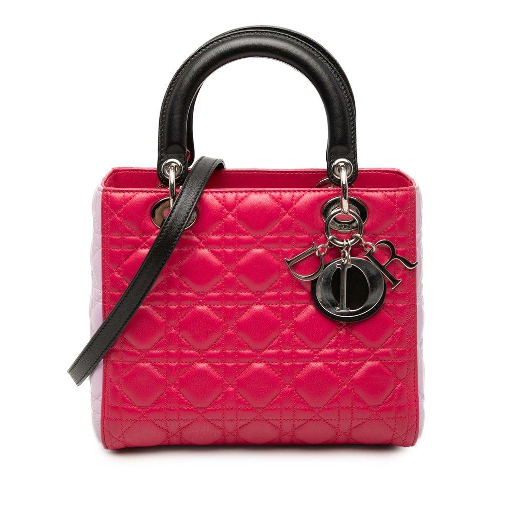 Dior Medium Tricolor Lambskin Cannage Lady Dior