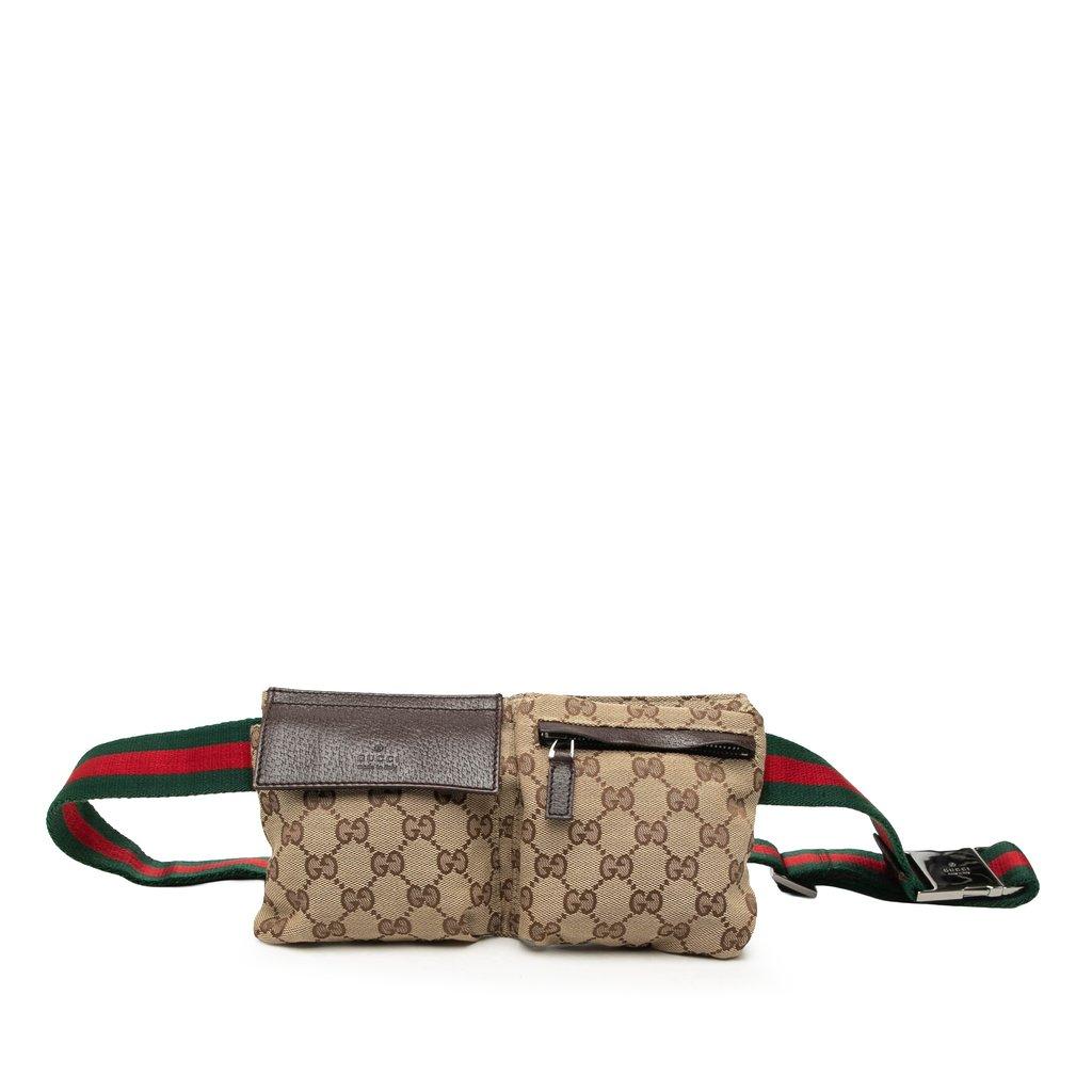 Gucci GG Canvas Web Double Pocket Belt Bag