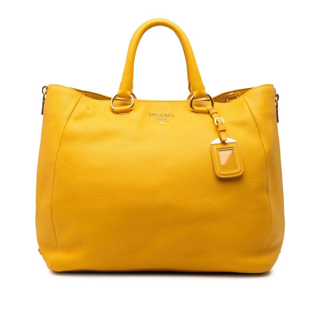 Prada Vitello Daino Side Zip Convertible Tote