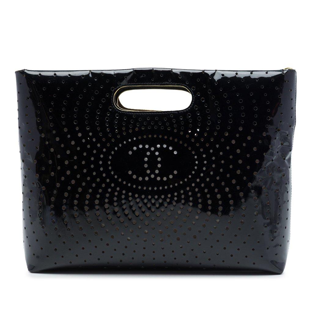Chanel CC Perforated Patent Tote