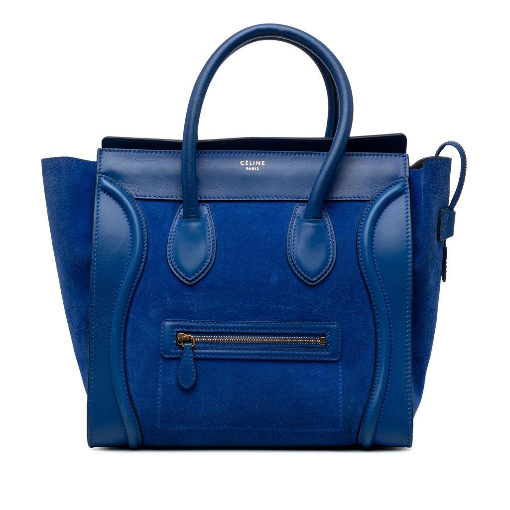 Celine Mini Suede and Calfskin Luggage Tote