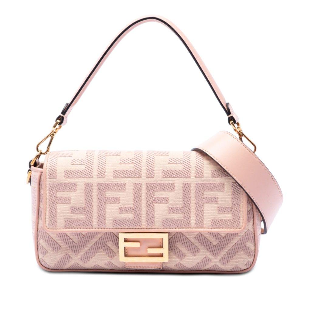 Fendi زوكا حقيبة قماش مطرزة الرغيف الفرنسي