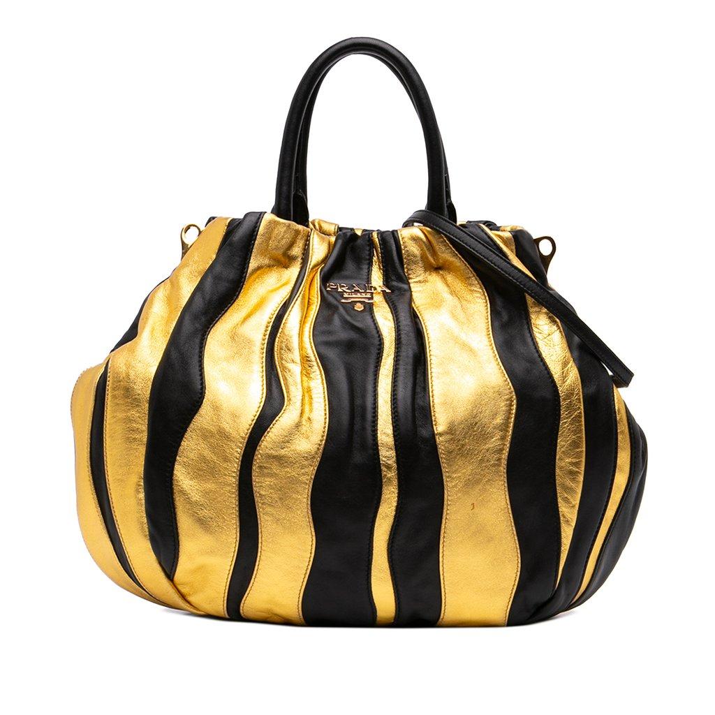 Prada Bicolor Nappa Waves Satchel