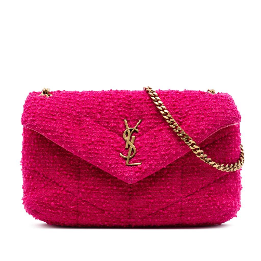 Saint Laurent Toy Matelasse Boucle Tweed Monogram LouLou Puffer Crossbody