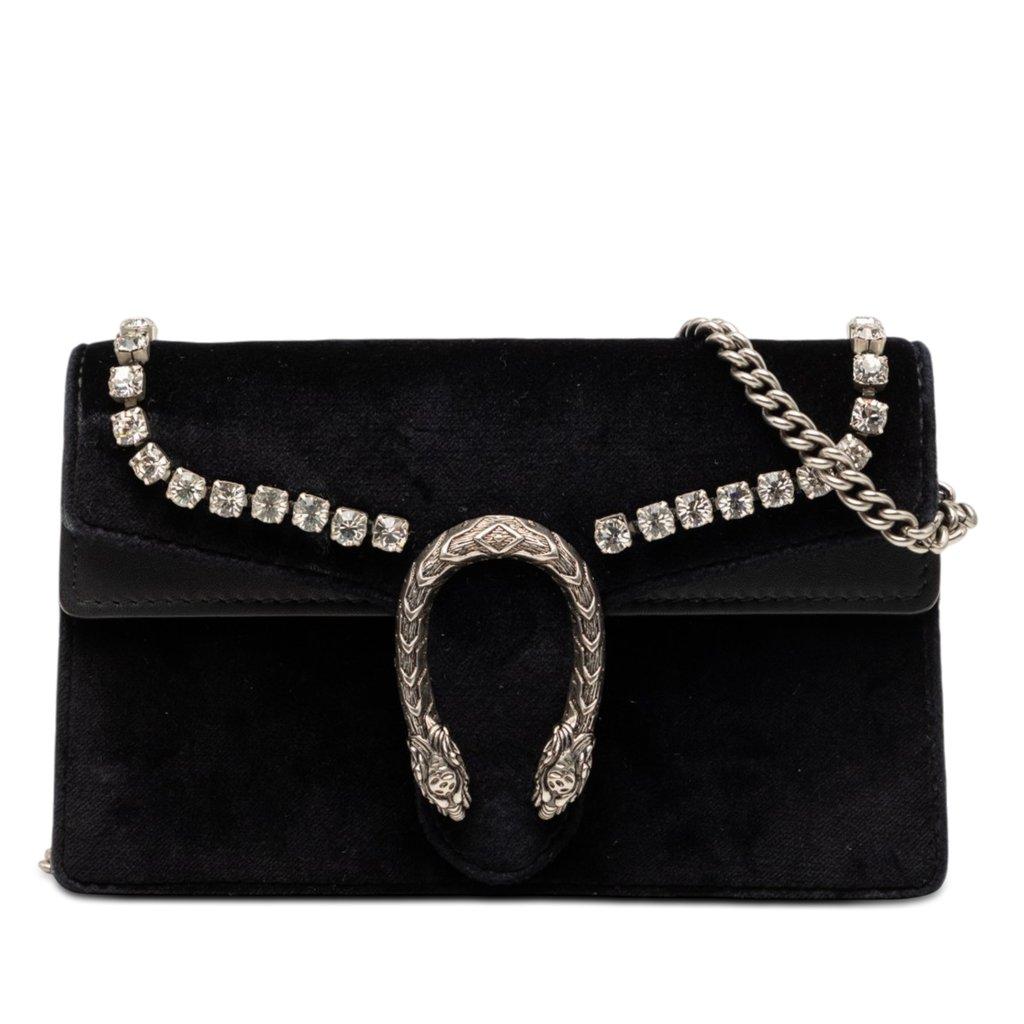 Gucci Mini Crystal Embellished Velvet Dionysus Crossbody