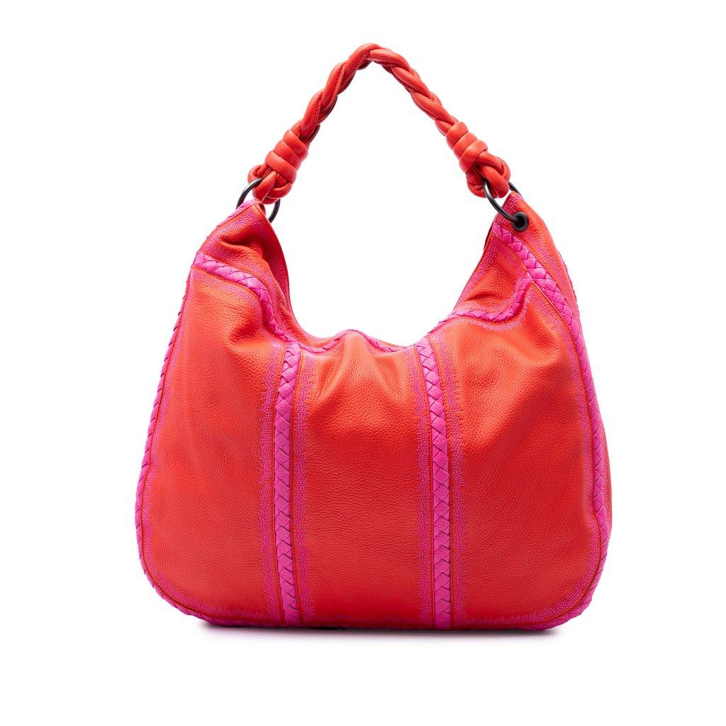 Bottega Veneta Intrecciato Trimmed Washed Cervo Deerskin Shoulder Bag