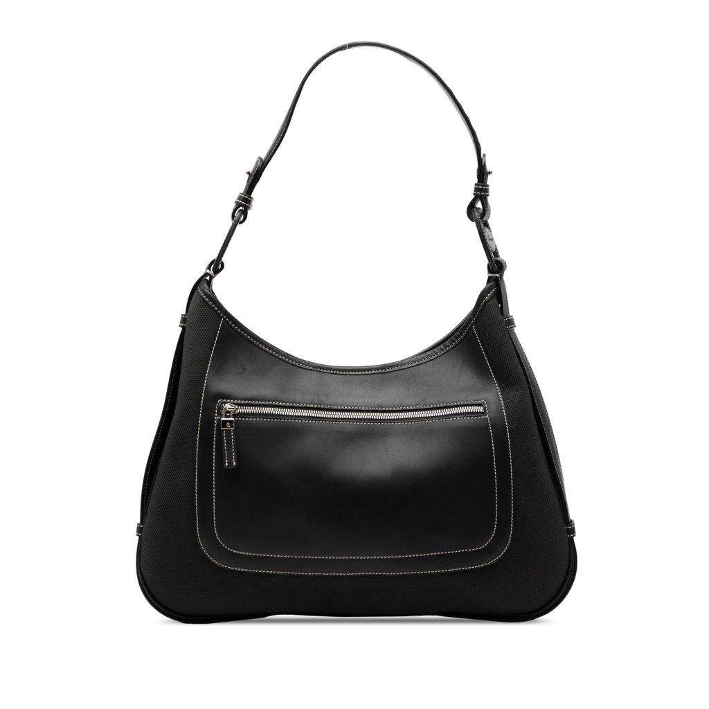 Ferragamo Canvas and Leather Shoulder Bag