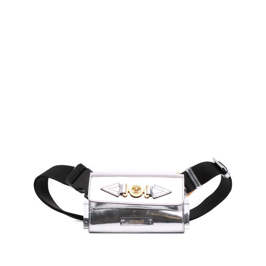 Versace Metallic Calfskin La Medusa Biggie Belt Bag