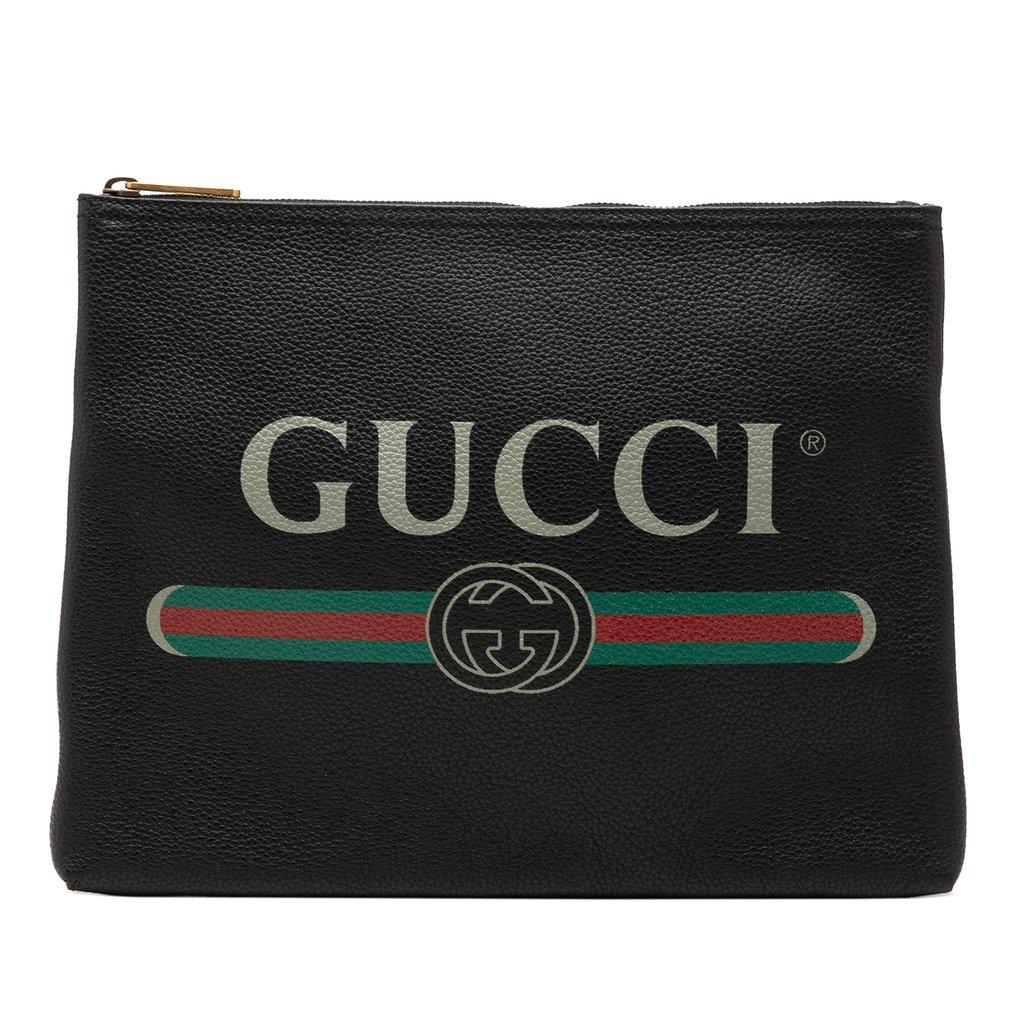Gucci Medium Calfskin Logo Portfolio Clutch