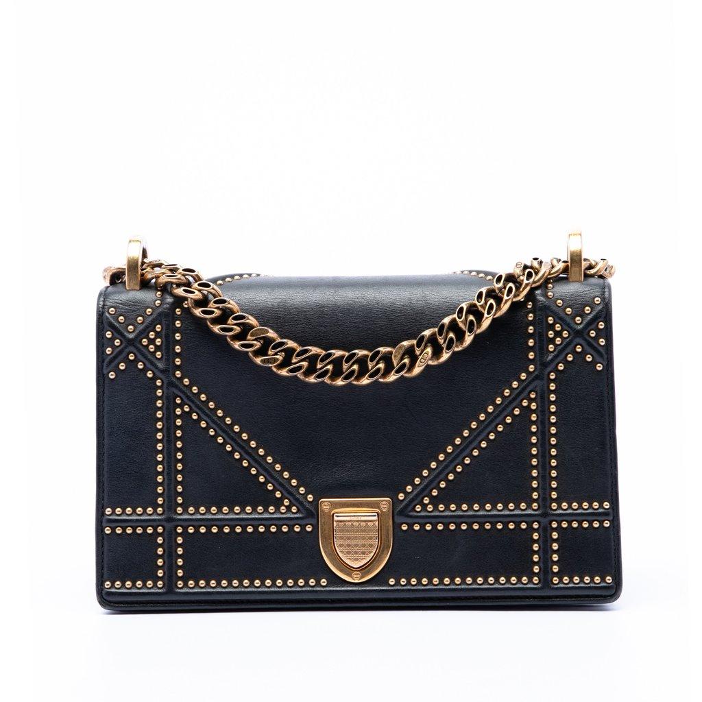 Dior Medium Studded Lambskin Diorama Flap