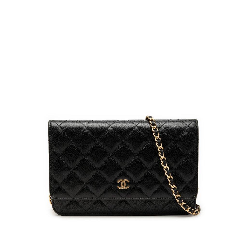 Chanel CC Quilted Caviar Wallet on Chain