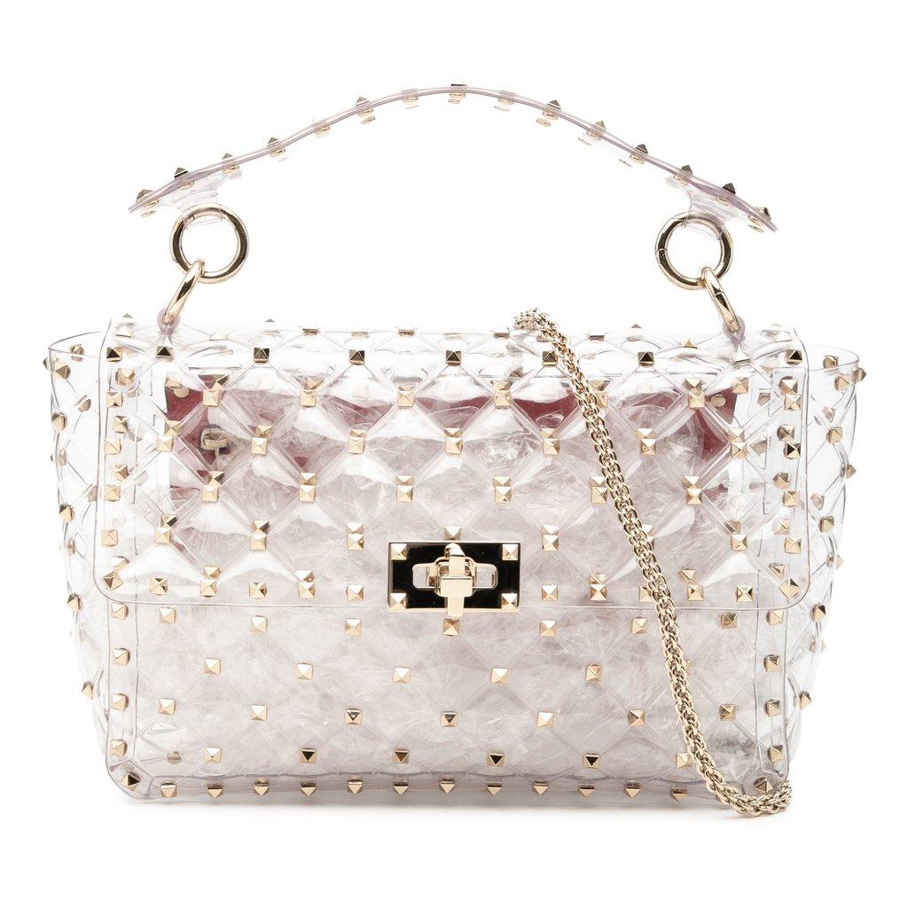 Valentino Medium PVC Rockstud Spike Satchel
