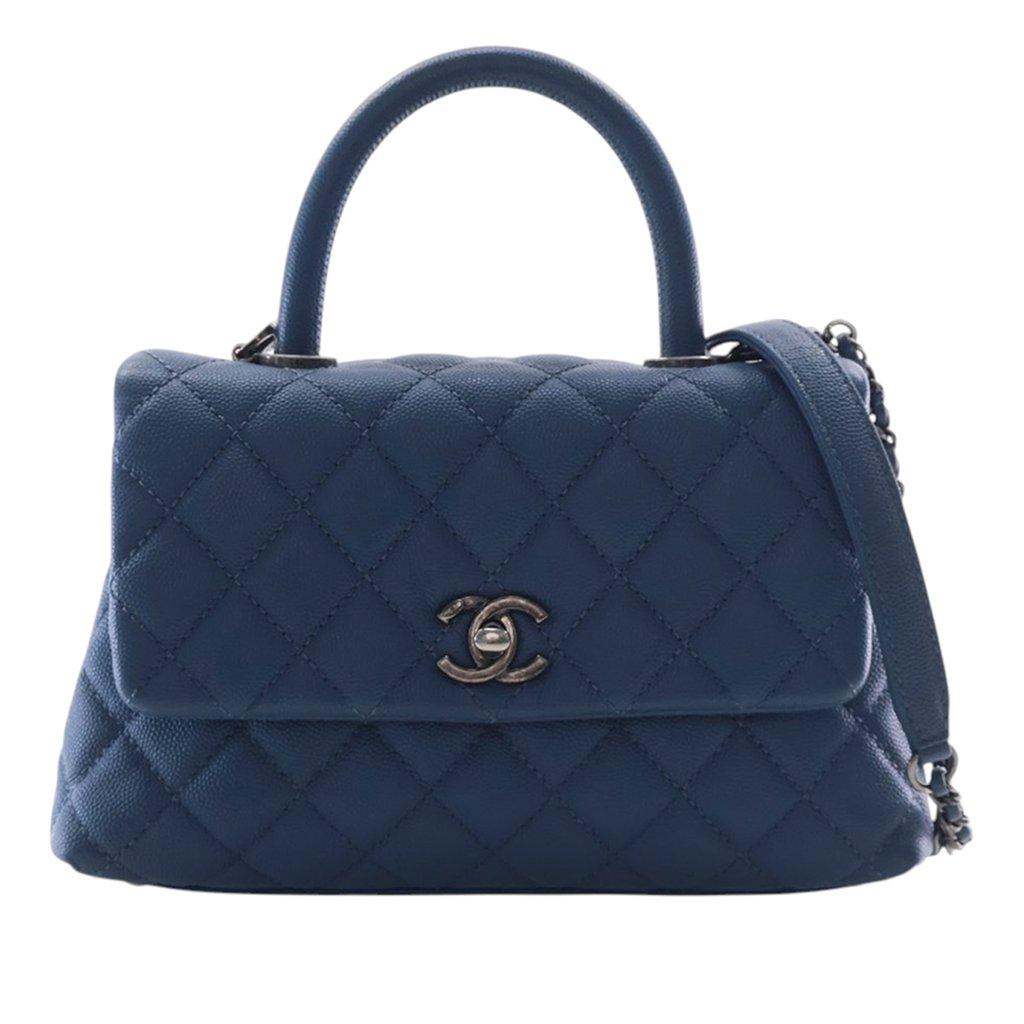 Chanel Mini Quilted Caviar Coco Top Handle Bag