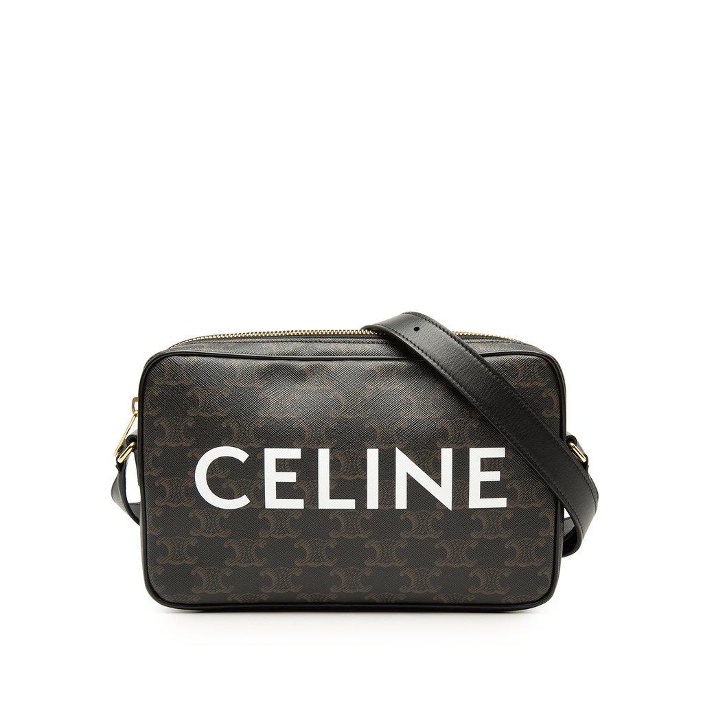 Celine Medium Triomphe Coated Canvas Logo Crossbody