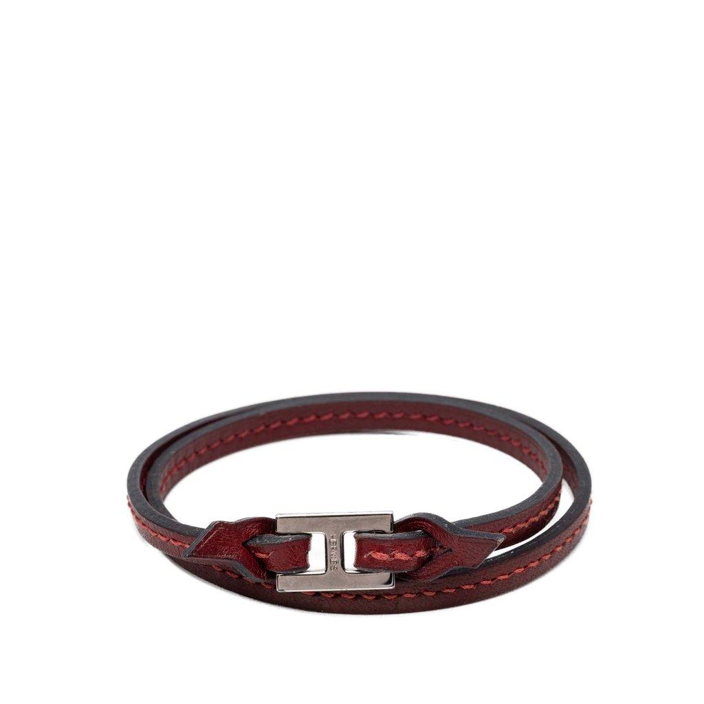 Hermès سوار جلدي مزدوج اللف