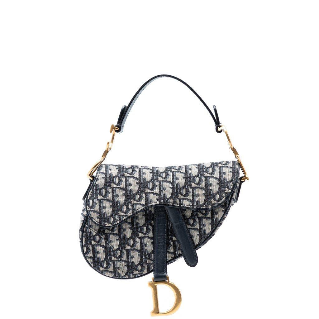 Dior حقيبة سرج قماشية صغيرة مائلة