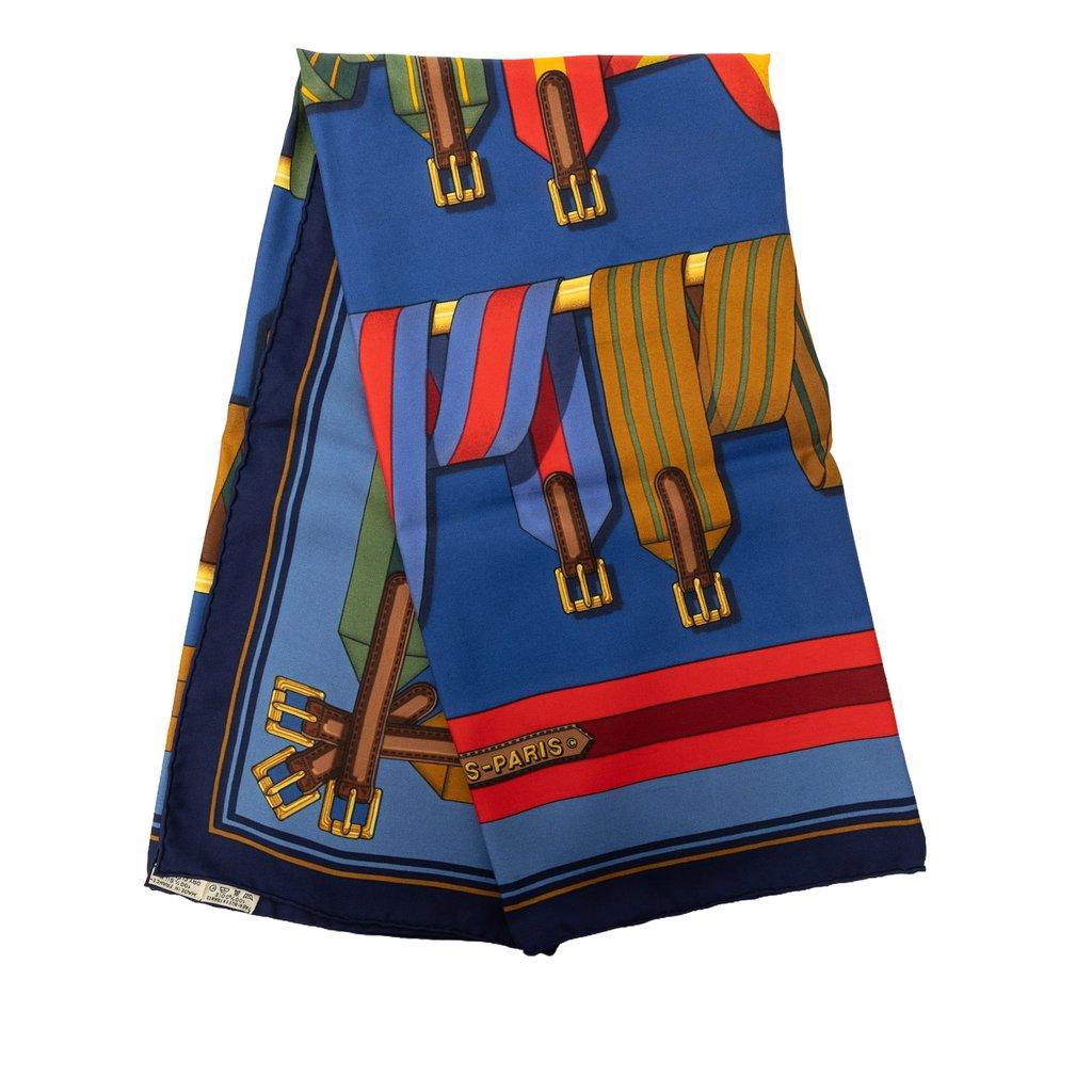 Hermès Les Sangles Silk Scarf 90