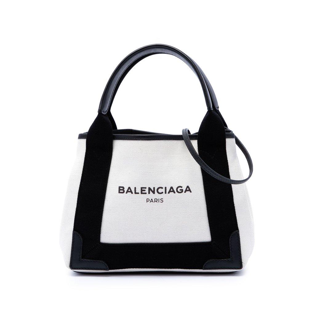 Balenciaga Canvas Navy Cabas XS