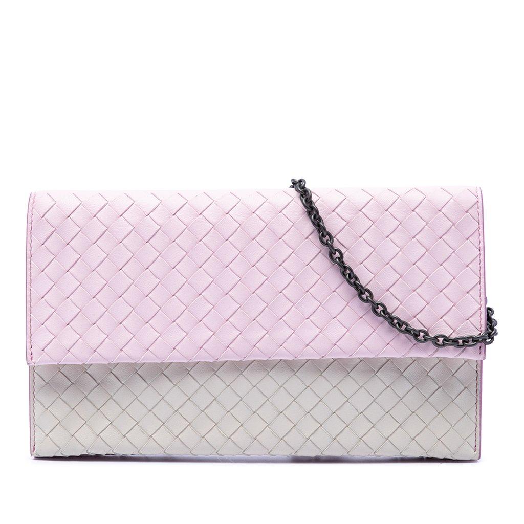 Bottega Veneta محفظة Bicolor Nappa Intrecciato على السلسلة