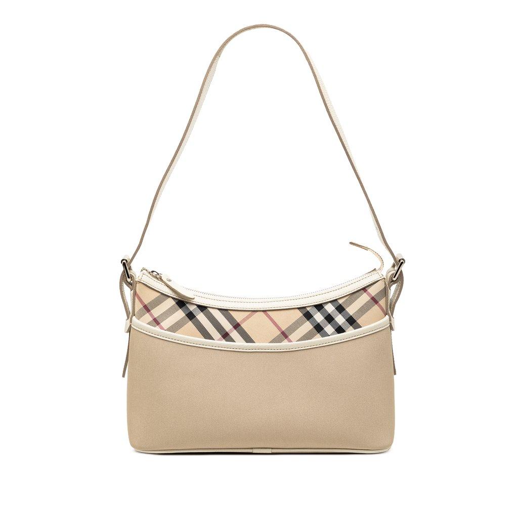 Burberry Nova Check Trimmed Canvas Shoulder Bag