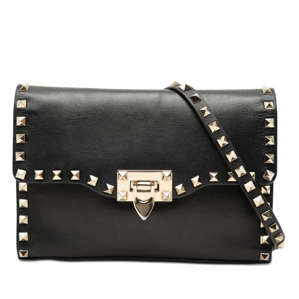 Valentino Small Leather Rockstud Flap Crossbody