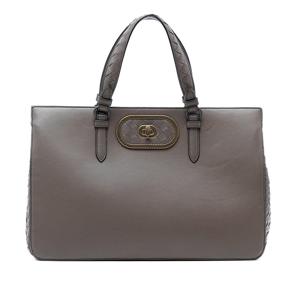 Bottega Veneta Intrecciato Trimmed Leather Ellittica Tote
