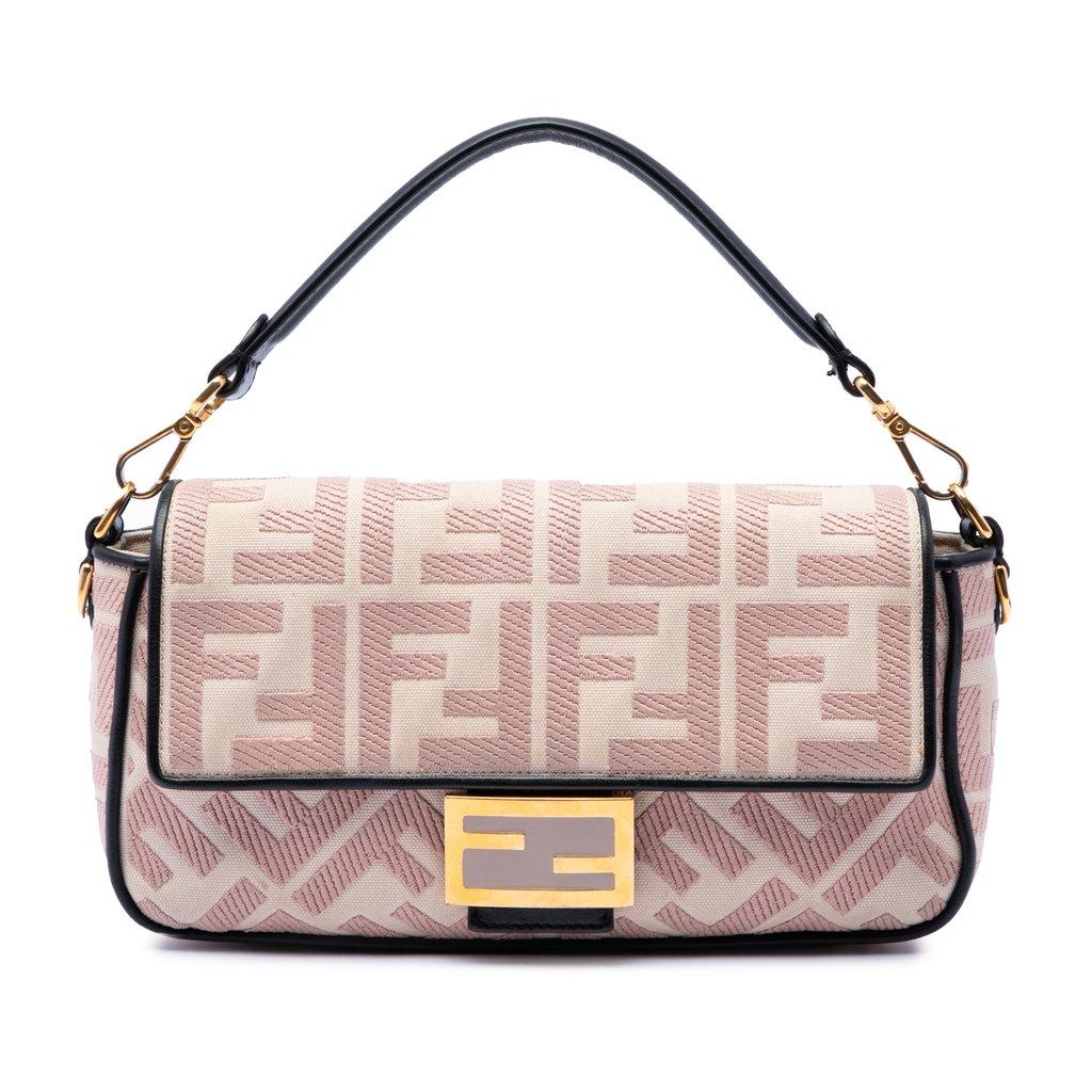 Fendi زوكا حقيبة قماش مطرزة الرغيف الفرنسي
