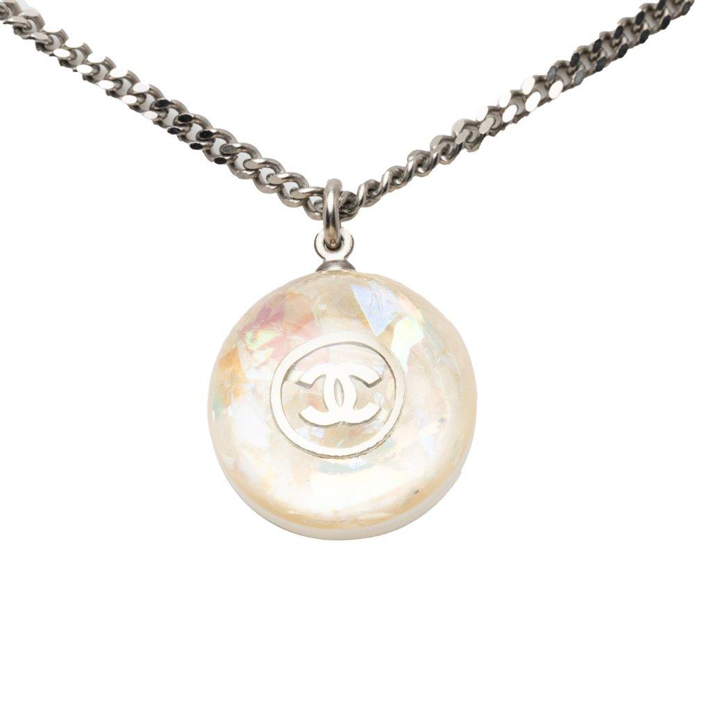 Chanel CC Brass Resin Ball Pendant Necklace