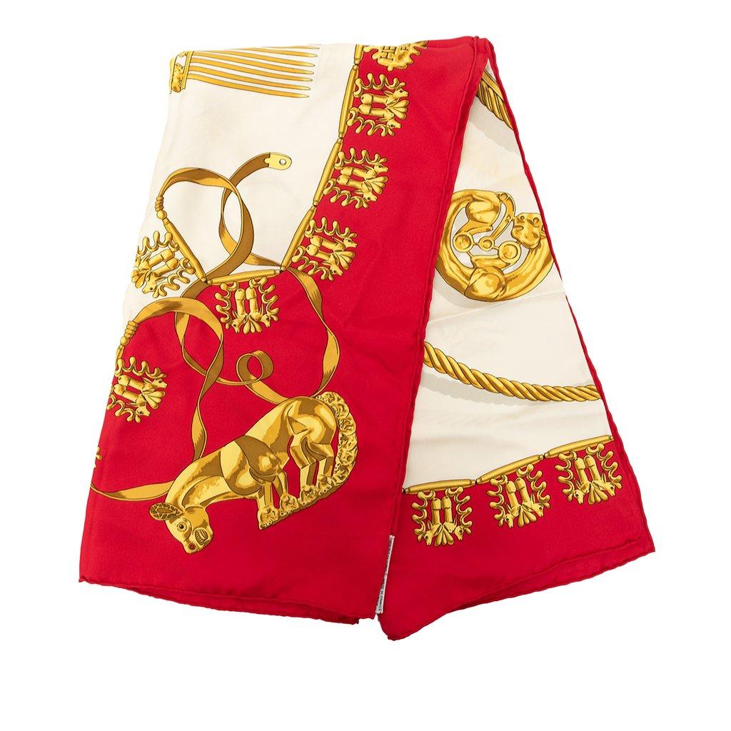 Hermès Les Cavaliers d Or Silk Scarf 90