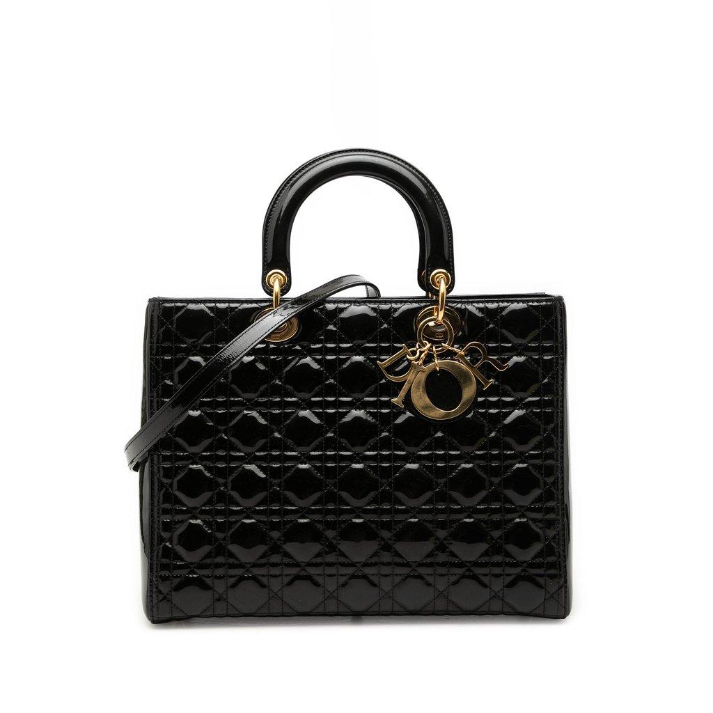 Dior Large Patent Cannage Lady Dior