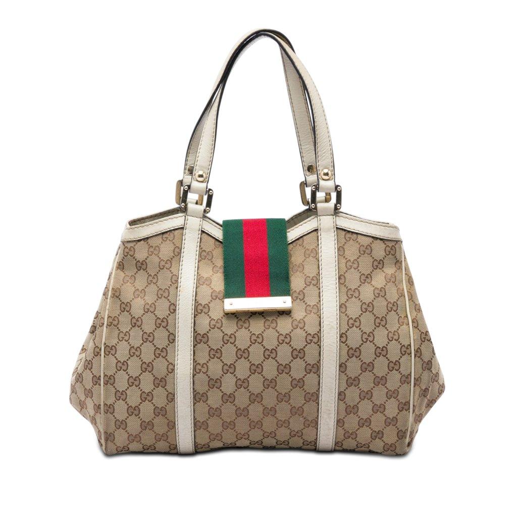 Gucci GG Canvas Web New Ladies Tote
