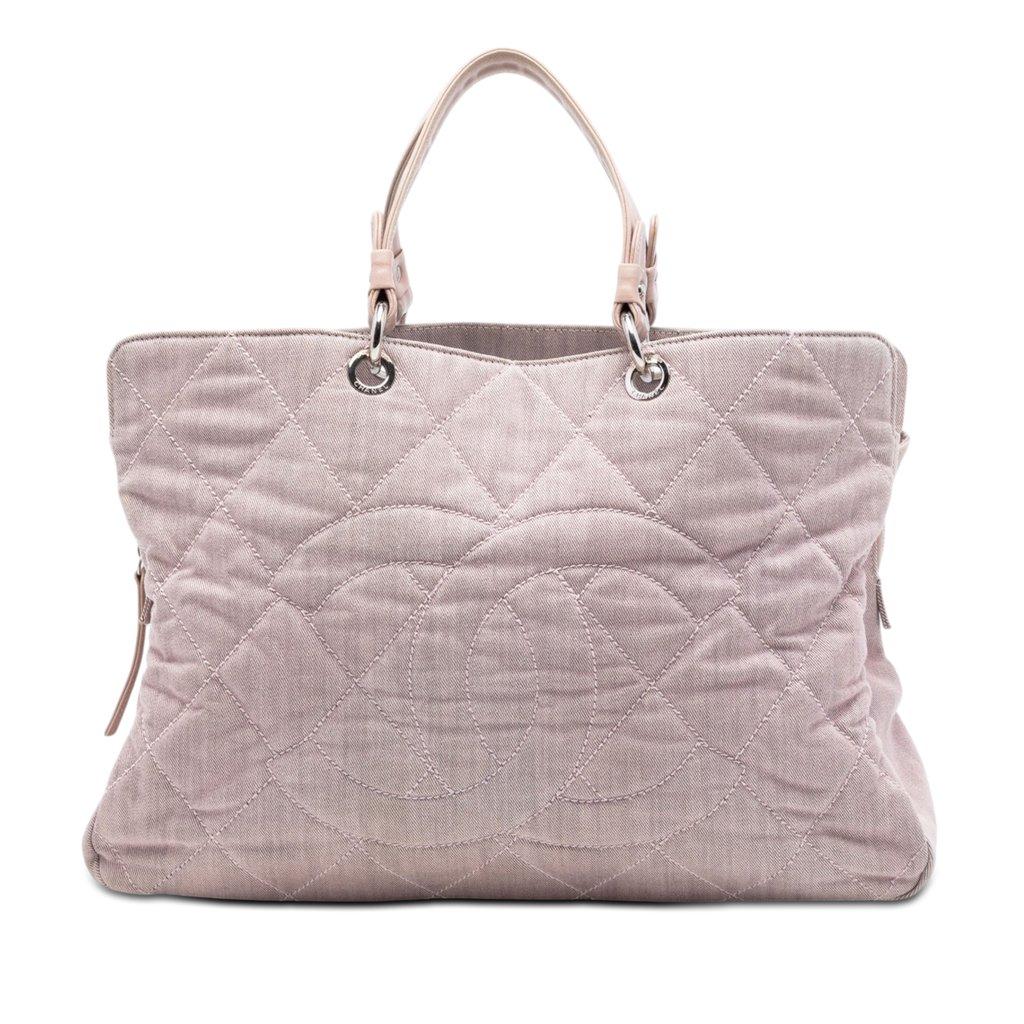 Chanel Large CC Quilted Denim Tote