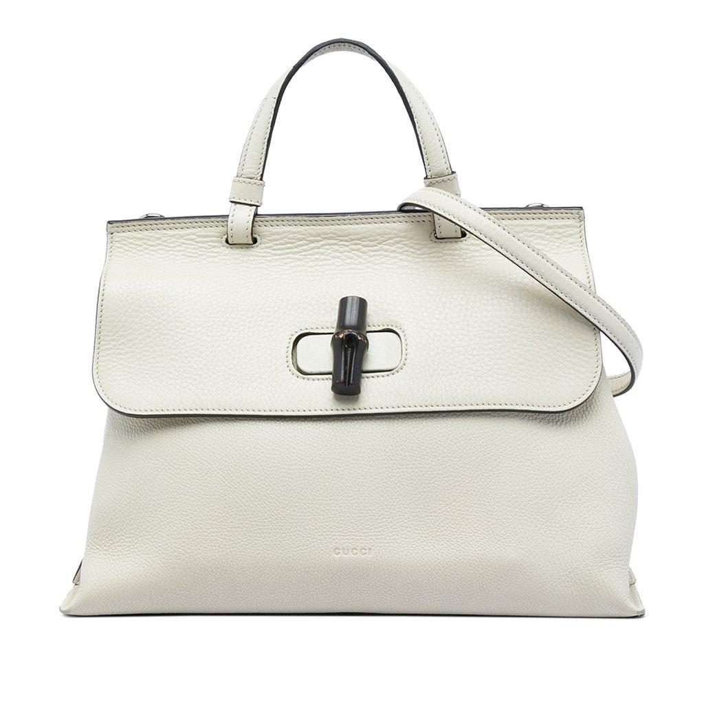 Gucci Medium Calfskin Bamboo Daily Satchel