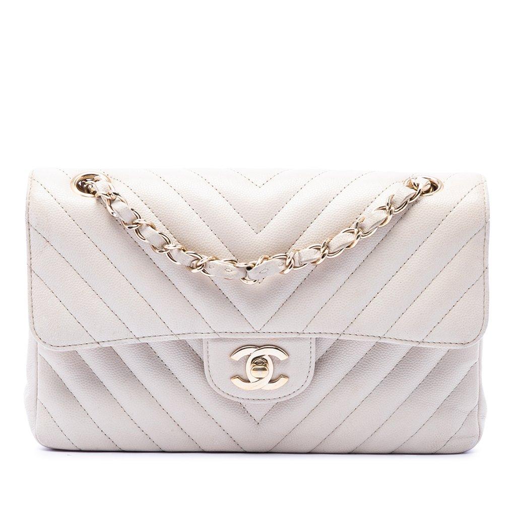 Chanel Small Classic Chevron Caviar Double Flap