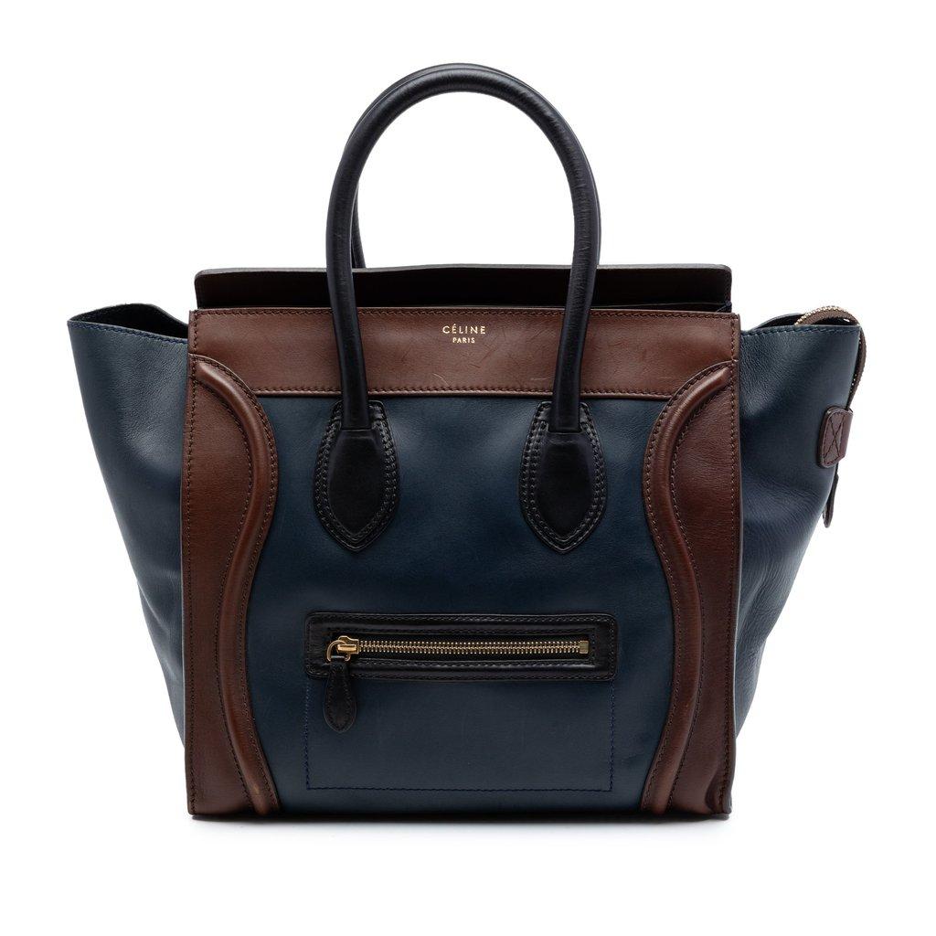 Celine Mini Tricolor Leather Luggage Tote