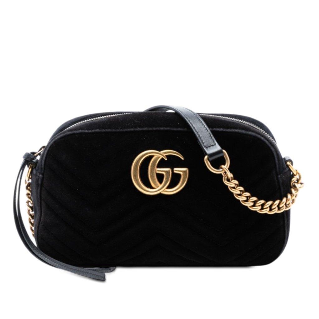 Gucci Small GG Marmont Matelasse Velvet Crossbody