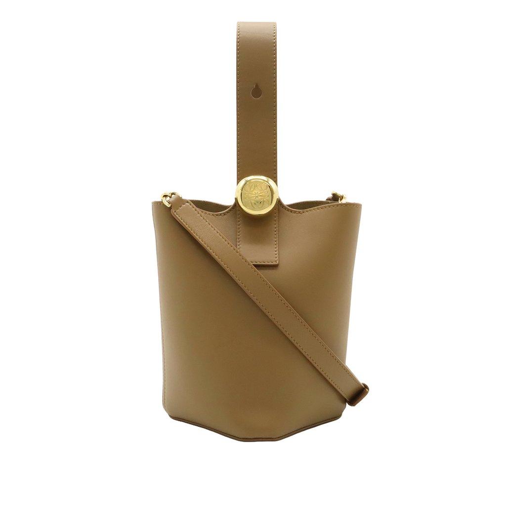 LOEWE Mini Leather Pebble Bucket Bag