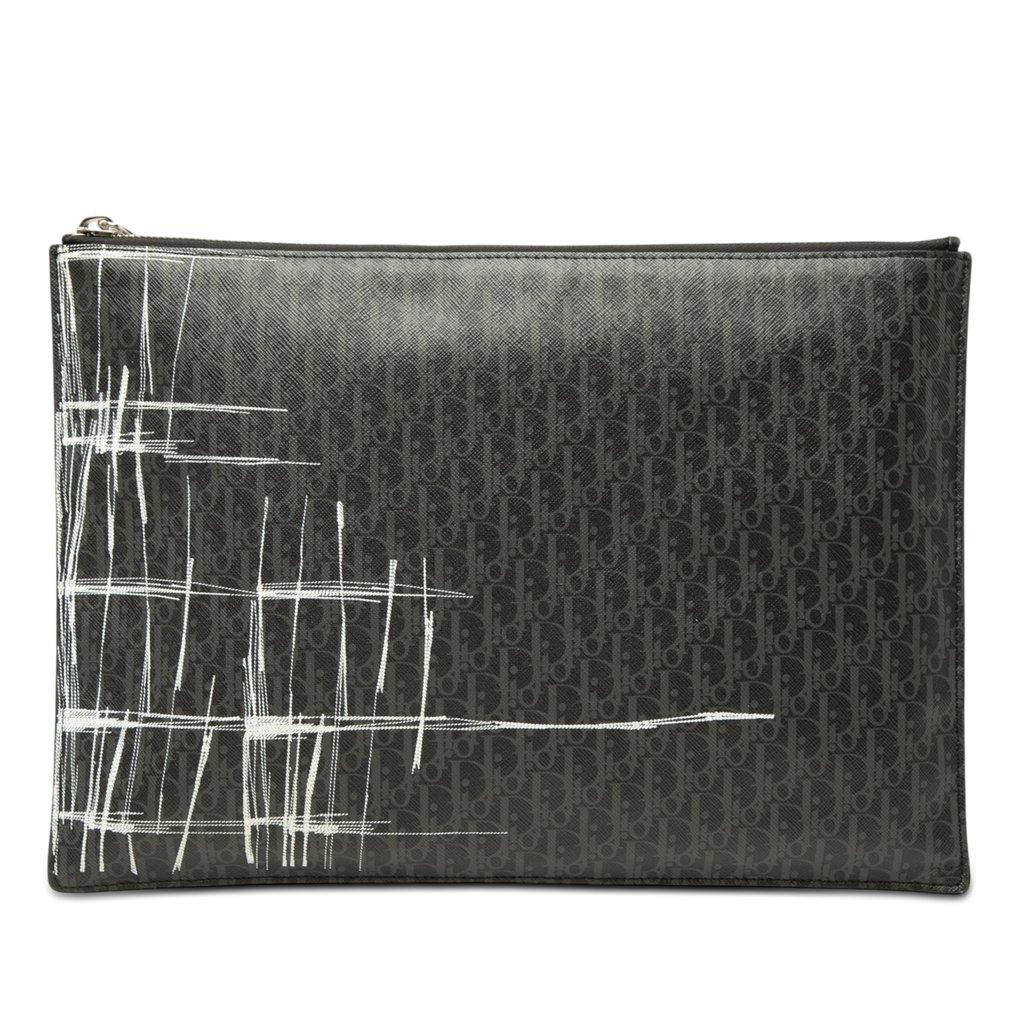 Dior Homme Printed Diorissimo Coated Canvas Zip Clutch
